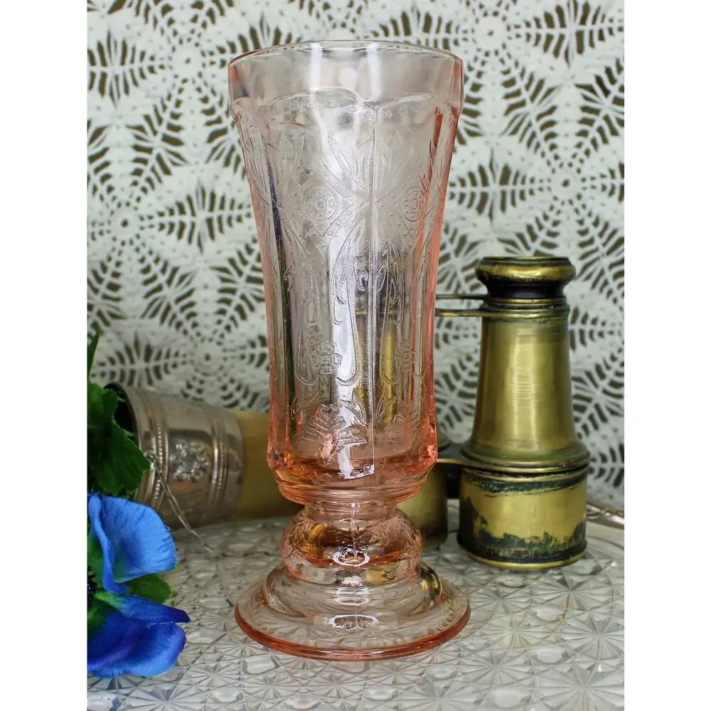 Indiana Sandwich Glass Pink Vase